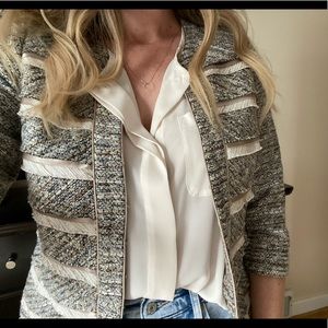 Whitehouse Black Market Tiered Tweed Blazer